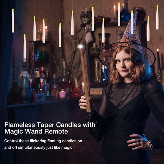 Drape Your Windows in Warmth.  Flameless and magical. With a simple touch, these 6.6-inch floating candles flicker to life. Their dancing glow traces the holiday's romance, adding a serene and heartwarming tradition to your Christmas decor.