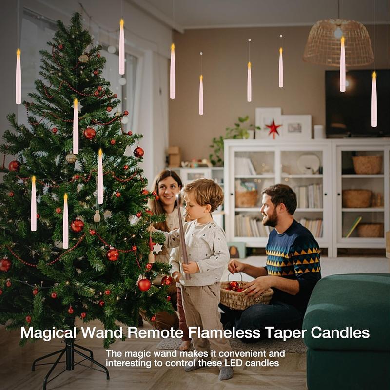 Drape Your Windows in Warmth.  Flameless and magical. With a simple touch, these 6.6-inch floating candles flicker to life. Their dancing glow traces the holiday's romance, adding a serene and heartwarming tradition to your Christmas decor.