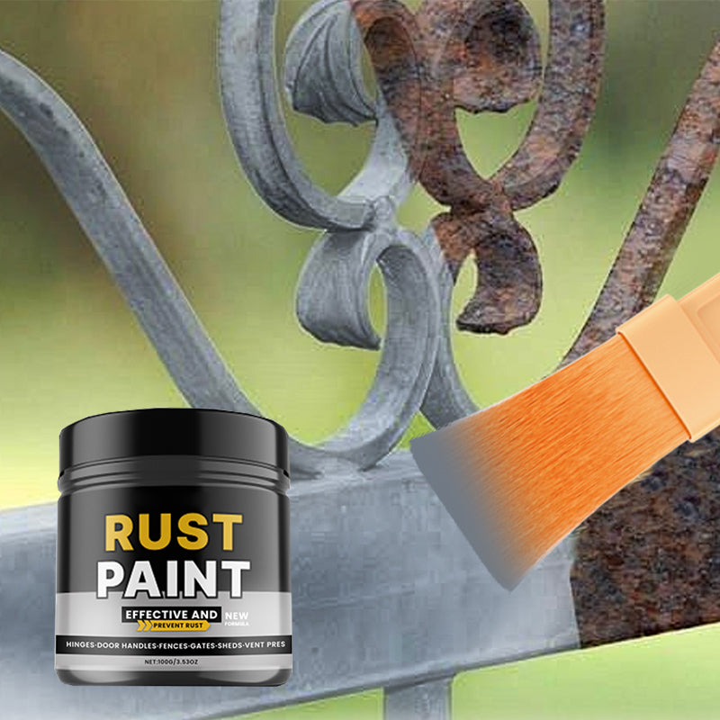 Gray Waterproof, UV-Resistant, Wear-Resistant Anti-Rust Paint with Brush